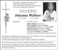 Traueranzeige Johanna Wallner
