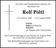 Traueranzeige Rolf Pöltl