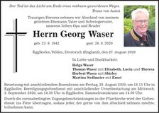 Traueranzeige Georg Waser