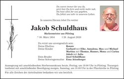 Traueranzeige Jakob Schuldhaus