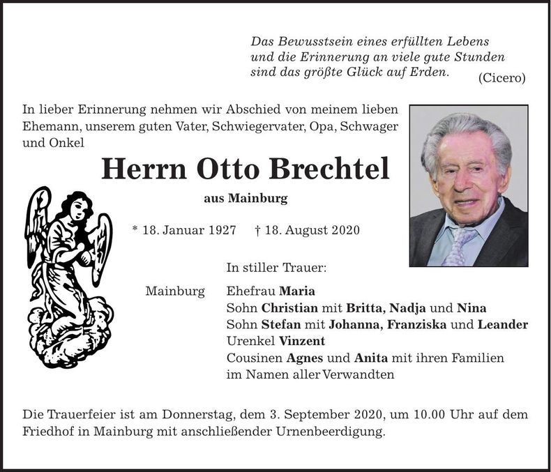 Traueranzeige Otto Brechtel