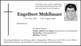 Traueranzeige Engelbert Mühlbauer