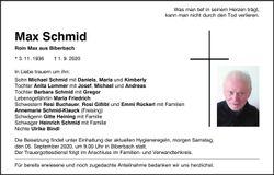 Traueranzeige Max Schmid