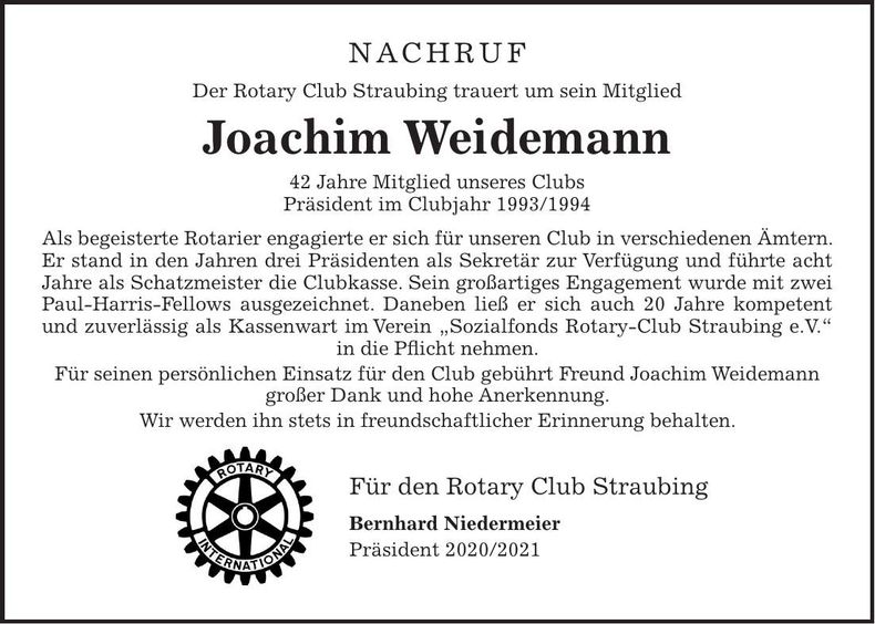Traueranzeige Ernst Hinsken