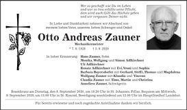 Traueranzeige Otto Zauner