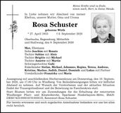Traueranzeige Rosa Schuster