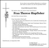 Traueranzeige Therese Hupfloher