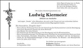 Traueranzeige Ludwig Kiermeier