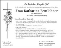 Traueranzeige Katharina Bentlohner