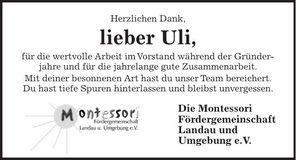 Traueranzeige Ulrich Hofner