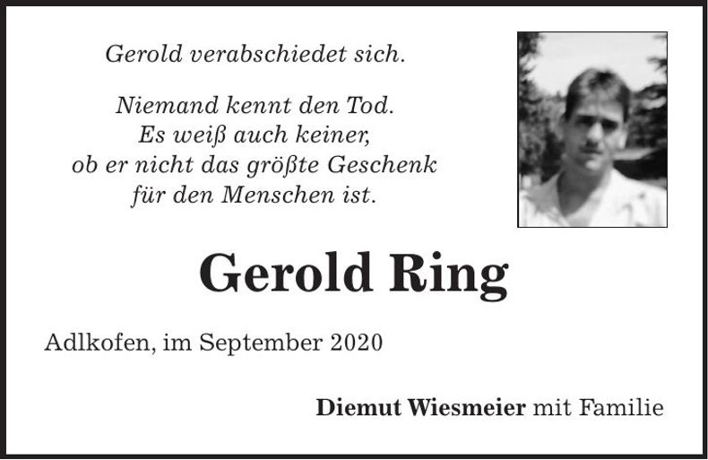 Traueranzeige Gerold Ring