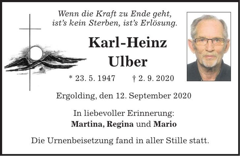 Traueranzeige Karl-Heinz Ulber