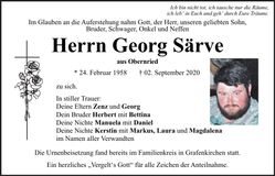 Traueranzeige Georg Särve