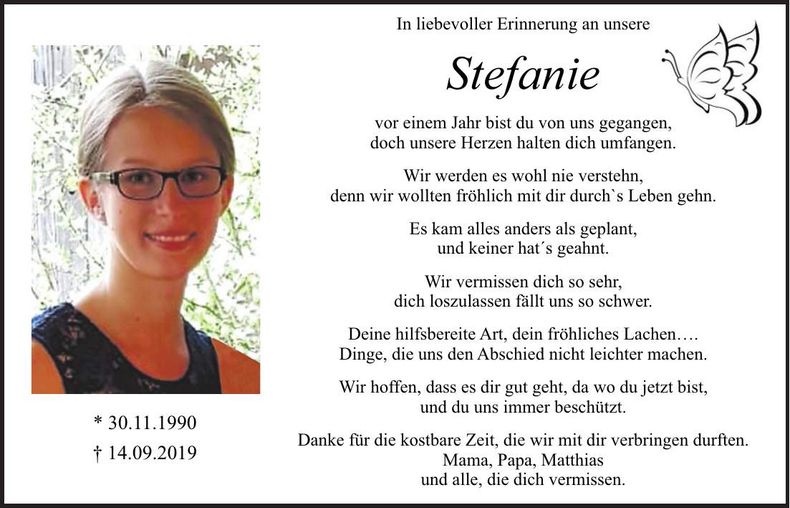 Traueranzeige Stefanie Müller