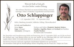 Traueranzeige Otto Schlappinger