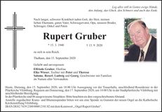 Traueranzeige Rupert Gruber