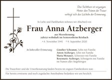 Traueranzeige Anna Atzberger