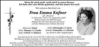 Traueranzeige Emma Kufner
