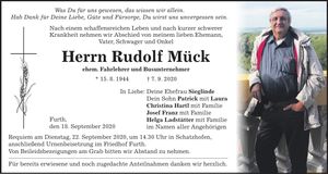 Traueranzeige Rudolf Mück
