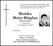 Traueranzeige Monika Meier-Ringlau