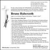 Traueranzeige Bruno Haberzeth