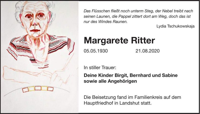Traueranzeige Margarete Ritter