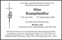Traueranzeige Otto Kumpfmüller