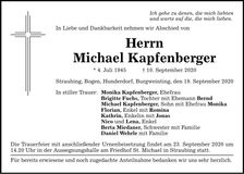 Traueranzeige Michael Kapfenberger