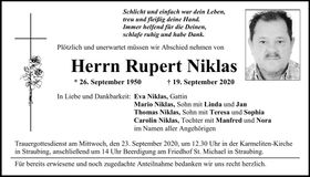 Traueranzeige Rupert Niklas