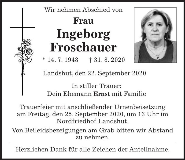Traueranzeige Ingeborg Froschauer