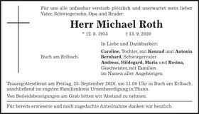Traueranzeige Michael Roth