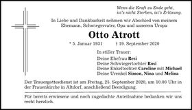 Traueranzeige Otto Atrott