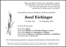 Traueranzeige Josef Eichinger