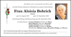 Traueranzeige Luise Bobrich