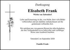 Traueranzeige Elisabeth Frank