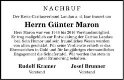 Traueranzeige Günter Maron