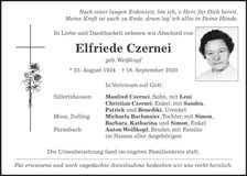 Traueranzeige Elfriede Czernei