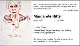 Traueranzeige Margarete Ritter