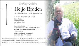 Traueranzeige Heijo Broden