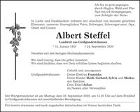 Traueranzeige Albert Steffel