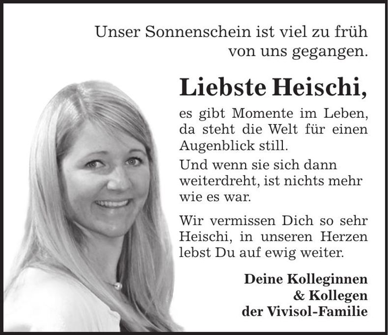 Traueranzeige Heike Schmid