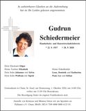 Traueranzeige Gudrun Schiedermeier