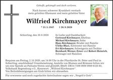 Traueranzeige Wilfried Kirchmayer