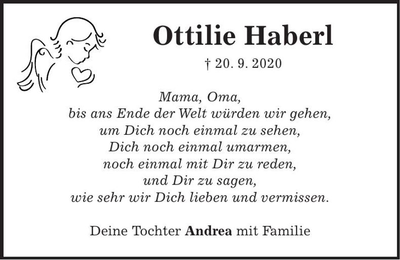 Traueranzeige Ottilie Haberl