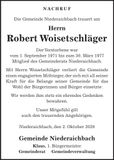 Traueranzeige Robert Woisetschläger