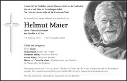 Traueranzeige Helmut Maier
