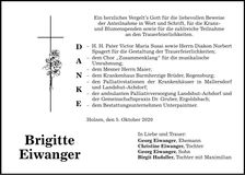 Traueranzeige Brigitte Eiwanger