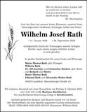 Traueranzeige Wilhelm Josef Rath