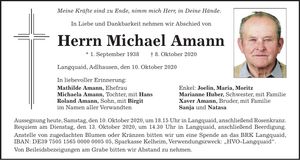 Traueranzeige Michael Amann