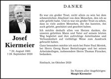 Traueranzeige Josef Kiermeier
